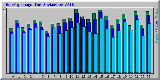 Hourly usage for September 2016